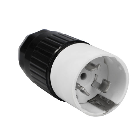 50A 125/250V AC, Non-Nema 3P, 4W, California Style Grounding, Black & White Locking Plug CS6365C