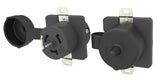 Electrineering 50A 125/250V AC, Non-Nema 3P, 4W, California Style Grounding, Black & White Locking Receptacle CS6369C