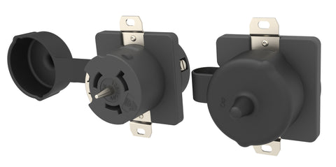 50A 125/250V AC, Non-Nema 3P, 4W, California Style Grounding, Black & White Locking Receptacle CS6369C