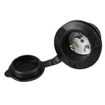 50A 125/250V AC, Non-Nema 3P, 4W, California Style Grounding, Black & White Locking Flanged Inlet CS6375C