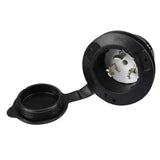 50A 125/250V AC, Non-Nema 3P, 4W, California Style Grounding, Black & White Locking Flanged Inlet CS6375C
