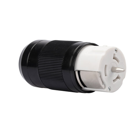 50A 125/250V AC, Non-Nema 3P, 4W, California Style Grounding, Black & White Locking Connector CS6364C