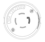 Hubbell Wiring Device 2811 - 30A, 3-Phase, 120/208V, 4-Pole, 5-Wire, L21-30P