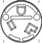Hubbell Wiring Device 9367 - 50A, 250V, 2-Pole, 3-Wire, 6-50R