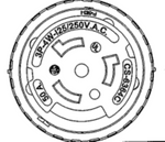 Hubbell Wiring Device CS6364C - 50A, 125/250V, 3-Pole, 4-Wire