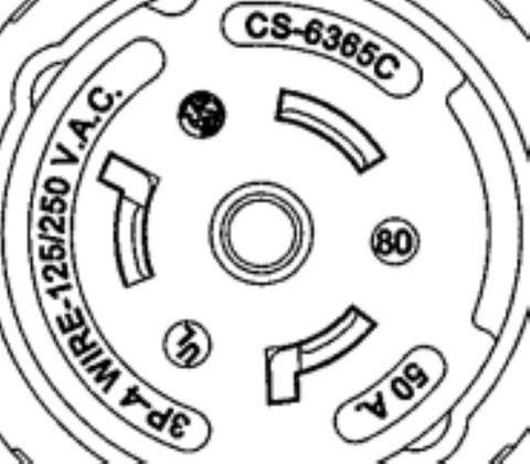 Hubbell CS8369 50A 3-Phase 250V 3-Pole 4-Wire Receptacle Hubbell CS8369 50A 3-Phase 250V 3-Pole 4-Wire Receptacle