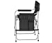 Faulkner Aluminum Director Chair with Folding Tray and Cup Holder, Black