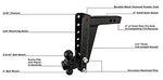 Bulletproof Hitches HD208 2.0" Heavy Duty 10" Drop/Rise Hitch with Dual Ball (22,000lb Rating)