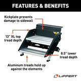 Lippert Components 733931 Solid Step Quad Step for RV and Travel Trailer Entry Doorway Black, 26-inch