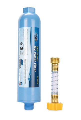 Camco TastePURE RV Water Filter with Flexible Hose Protector (40043)