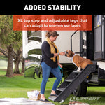 Lippert Components 733931 Solid Step Quad Step for RV and Travel Trailer Entry Doorway Black, 26-inch