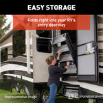Lippert Components 733931 Solid Step Quad Step for RV and Travel Trailer Entry Doorway Black, 26-inch