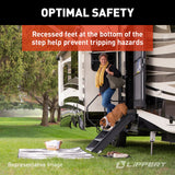 Lippert Components 733931 Solid Step Quad Step for RV and Travel Trailer Entry Doorway Black, 26-inch